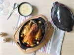 Керамична форма за печене на пиле 35.5 x 23.8 см, черен цвят, CHICHEN ROASTER, EMILE HENRY Франция