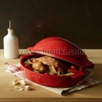 Керамична форма за печене на пиле 35.5 x 23.8 см, червен цвят, CHICHEN ROASTER, EMILE HENRY Франция