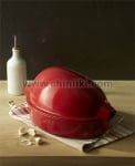 Керамична форма за печене на пиле 35.5 x 23.8 см, червен цвят, CHICHEN ROASTER, EMILE HENRY Франция