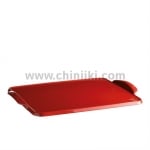 Керамична плоча за печене 42 x 31 см, BAKING TRAY, червен цвят, EMILE HENRY Франция