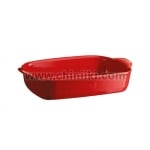 Керамична правоъгълна форма за печене 36.5 x 23.5 см, червен цвят, RECTANGULAR OVEN DISH, EMILE HENRY Франция