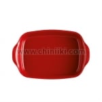 Керамична правоъгълна форма за печене 36.5 x 23.5 см, червен цвят, RECTANGULAR OVEN DISH, EMILE HENRY Франция