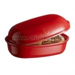 Керамична форма за печене на хляб 34 x 22 см, червен цвят, ARTISAN BREAD BAKER, EMILE HENRY Франция