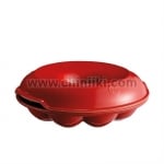 Керамична форма за печене на питки 30.5 см, CROWN BAKER, червен цвят, EMILE HENRY Франция