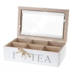 Дървена кутия за чай 6 сектора TEA
