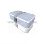 Херметически кутии за храна с прибори, 2 x 500 мл, цвят син и бял, Vin Bouquet Испания