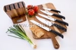 Комплект от 5 броя ножове в дървен блок, CONTROL, ZYLISS Швейцария