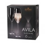 AVILA чаши за шампанско 230 мл, 6 броя, Bohemia Royal Crystal