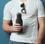 Двустенна термо бутилка 500 мл с Bluetooth колонка, черен цвят, ASOBU Канада