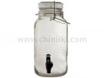 Стъклен диспенсър за сок или вода с кранче 3.7 литра, Kapimex Холандия