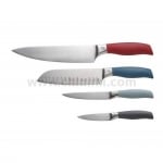 Комплект от 4 кухненски ножа с цветни дръжки, Bergner Австрия