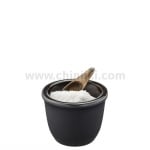 Канистер за сол или подправки с дървена лъжичка X-PLOSION®, черен цвят с инокс, GEFU Германия