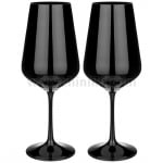 Черни чаши за вино 450 мл SANDRA, 6 броя, Bohemia Crystalex