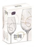 Гравирани чаши за вино 350 мл STRING, 2 броя, Bohemia Crystalex