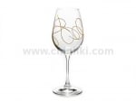 Гравирани чаши за вино 350 мл STRING, златист кант, 2 броя, Bohemia Crystalex