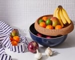 Керамична купа - фруктиера с корков капак 36 см, черен цвят, LARGE STORAGE BOWL, EMILE HENRY Франция