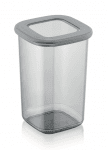 Квадратна кутия за съхранение 1.2 литра със силиконов капак, цвят антрацит, HOME