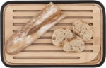 Бамбукова дъска за рязяне на хляб 28 х 18 см, черен кант, PEBBLY Франция