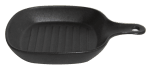 Керамичен квадратен МИНИ тиган оребрен за сервиране 16.4 x 3.5 см, черен цвят