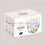 Rainbow цветни чаши за вода / безалкохолно 350 мл - 6 броя, Bohemia Crystalex