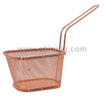 Метална правоъгълна кошничка за сервиране на картофки 11 x 8,5 x 13 см