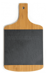 Правоъгълна бамбукова дъска за презентация с дръжка и каменна плоча 28 x 15.3 x 1.9 см