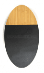 Елипсовидна бамбукова дъска за презентация с каменна плоча 26 x 15.3 см