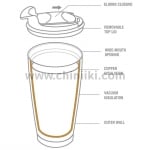 Двустенна термо чаша с вакуумна изолация 600 мл, цвят мед, GLADIATOR, ASOBU Канада