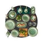 Порцеланова квадратна чиния за основно ястие 22 x 22 см GREEN, GÜRAL Турция