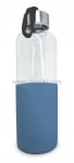 Стъклена бутилка със силиконов протектор 600 мл, син цвят, Vin Bouquet Испания