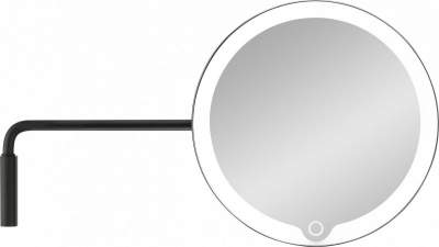 Увеличително огледало MODO за стенен монтаж с LED светлина, черен цвят, BLOMUS Германия