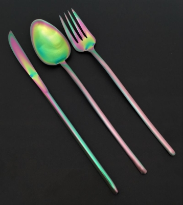 HERDMAR Комплект прибори за хранене STICK - 36 части - Rainbow / дъга / - PVD покритие