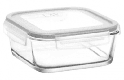 Квадратна стъклена кутия за съхранение с капак 1150 мл