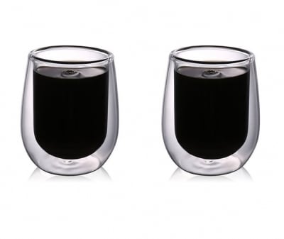Двустенни стъклени чаши за еспресо кафе 80 мл LYON, 2 броя, FAUBOURG Франция
