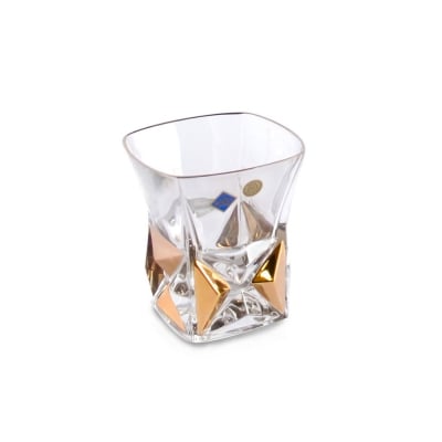 Кристални чаши за уиски 280 мл PYRAMIDA GOLD, Bohemia Crystal