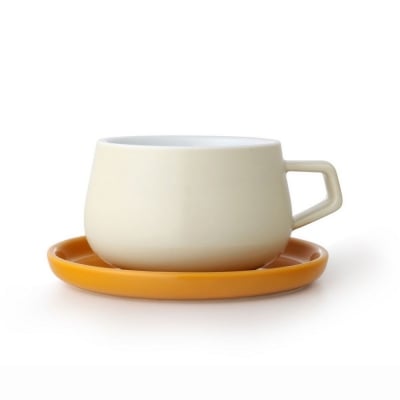 Порцеланова чаша за чай с подложна чинийка 250 мл, VIVA Classic Cream 
