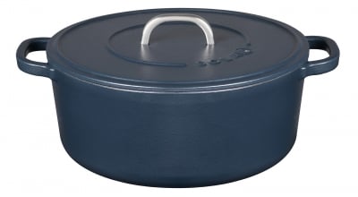 Чугунена тенджера 24 см, цвят син сатен, SOLA Холандия