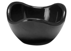 Меламинова сосиера 6.5 x 3.5 см, черен цвят, 6 броя