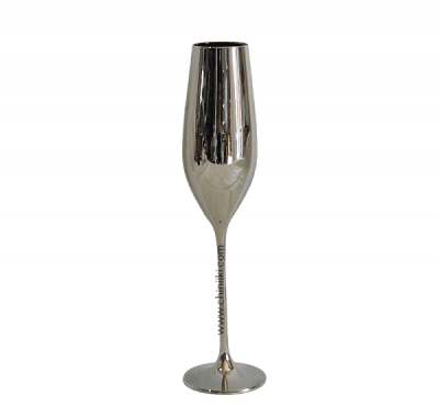 Метализирана чаша за шампанско 210 мл, сребро