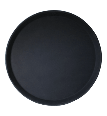 Кръгла пластмасова табла за сервиране 40 см, черен цвят