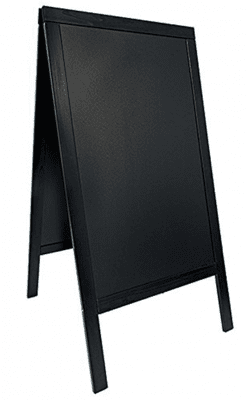 Двустранна дървена информационна дъска за писане, черен цвят, 85 x 54.5 x 44 см, SECURIT Нидерландия
