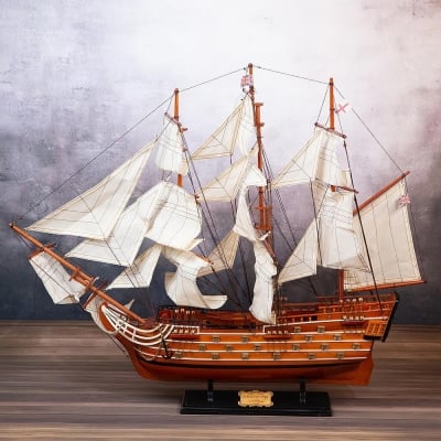 Дървен декоративен кораб 69 x 84 x 20 см