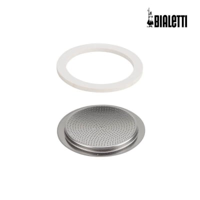 Комплект силиконов уплътнител и 1 брой филтър за кафеварки - 2 чаши, Bialetti Италия