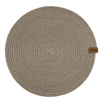 Плетена подложка за хранене 35 см, цвят бежов, кръгла форма