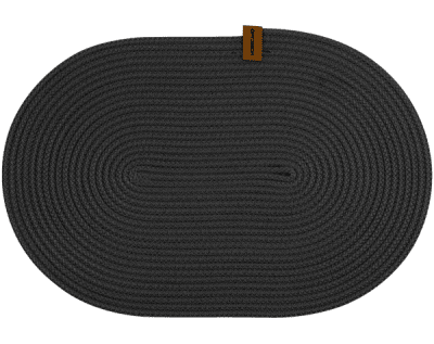 Плетена подложка за хранене 32 x 44 см, цвят антрацит, овална форма