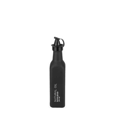 Стъклена бутилка за зехтин с наливник URLA 250 мл, цвят черен мат