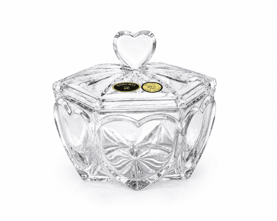 Кристална захарничка "Hearts" 13 см, Bohemia Crystal Чехия