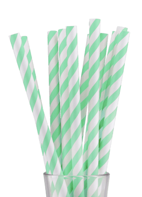 Хартиени сламки Ø 1.2 x 26 см Bubble Tee, зелен цвят, 50 броя