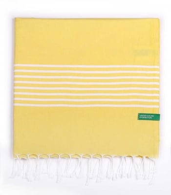 Плажна кърпа 80 х 165 см жълта Хамам Rainbow, United Colors Of Benetton