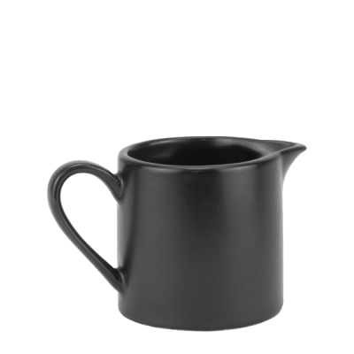 Порцеланова каничка за мляко 90 мл с дръжка, черен цвят, VISION BLACK MATT